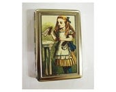 Alice in Wonderland metal wallet retro vintage cigarette case business card holder