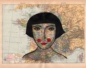 Big France- Archival Art Print, Francophile, French, Map art, Atlas Art