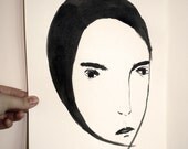 Contemplating. Original Ink illustration.