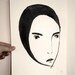 Contemplating. Original Ink illustration.