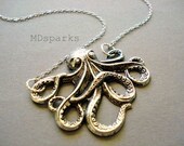 Silver Octopus Necklace sterling chain