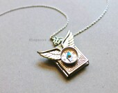Silver Compass Locket with Wings