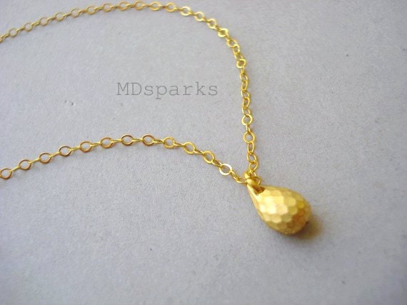 Tiny Gold Drop Necklace