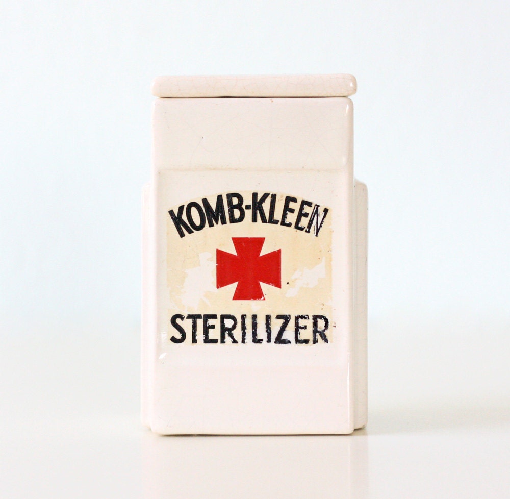 Vintage Barber Shop Komb Klean Sterilizer Container