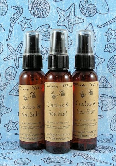 CACTUS and SEA SALT Body Mist Spray - 2oz (green cactus, ocean air, sea spray, driftwood, sea moss)