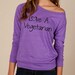Love a VEGETARIAN Heathered Slouchy Pullover long sleeve Girls Ladies shirt sweatshirt silkscreen screenprint Alternative Apparel
