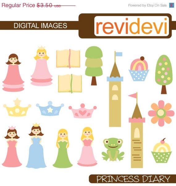 HALF PRICE SALE Clipart Princess Diary 07247