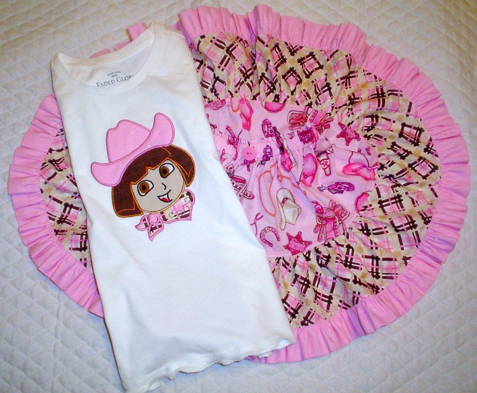 Custom Dora Cow Girl Birthday  NEW FABRICS