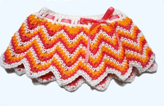 Chevron Crochet Baby Skirt, 2kute skirt
