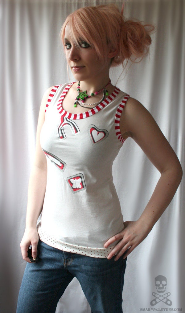 Operation stripe retro tank top - smarmyclothes