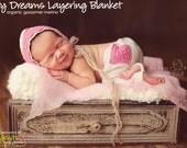 Baby Blanket Photo Prop Felt Layering Set for Newborn Photography Blanket Basket Stuffer Felt Mat- Fairy Dreams Blanket