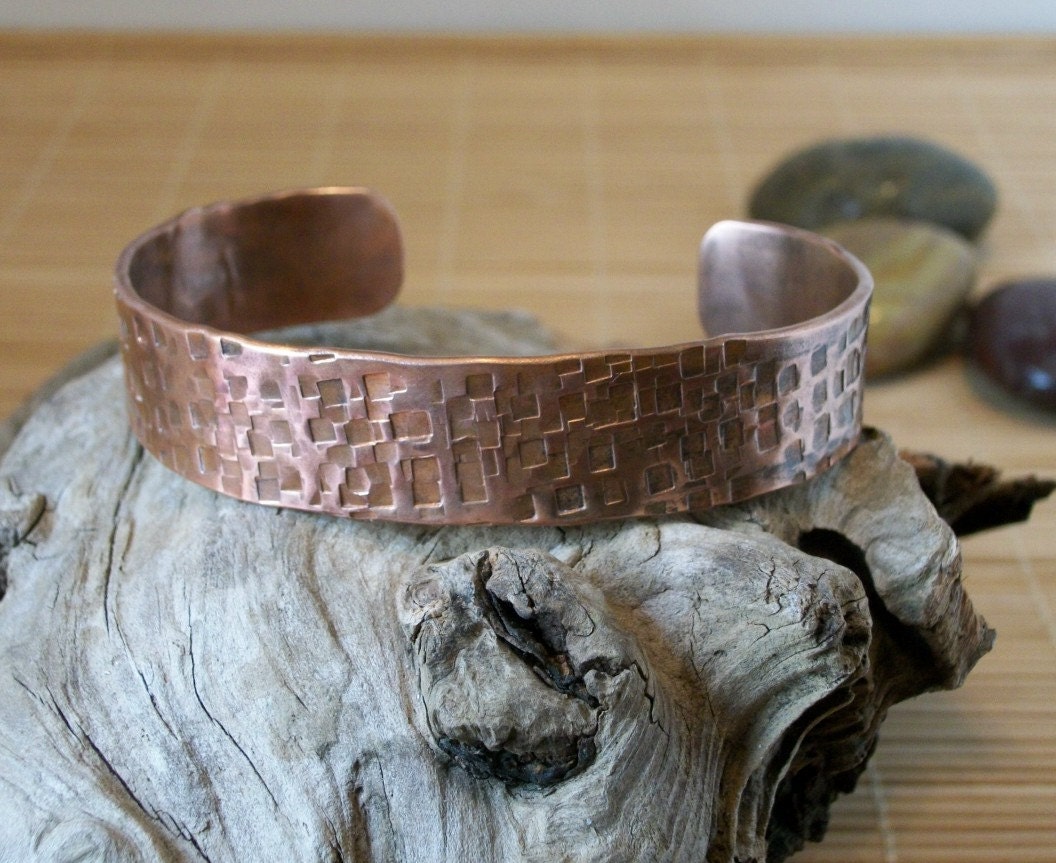 Hammer Textured Metalwork Copper Cuff Bracelet - copper jewelry