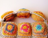 Funny Chic Medium Size Bag: multicolor in shades of yellow, green, apricot and pink