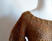 Squash Blossom Boho Lace Sweater - Hand Knit Women's Pullover Sweater in Wool - Lace Stripes