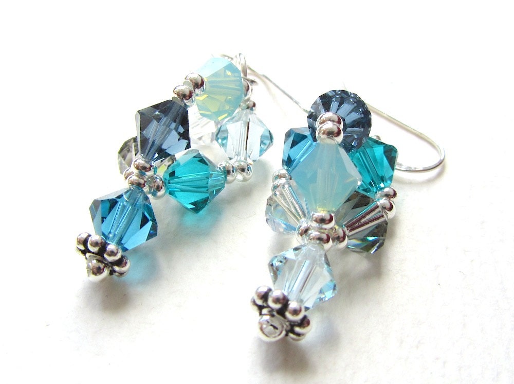 Crystal Lantern Earrings - Cool Spring