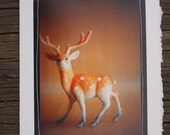 Plastic  Toy Deer  -Notecard 5x7