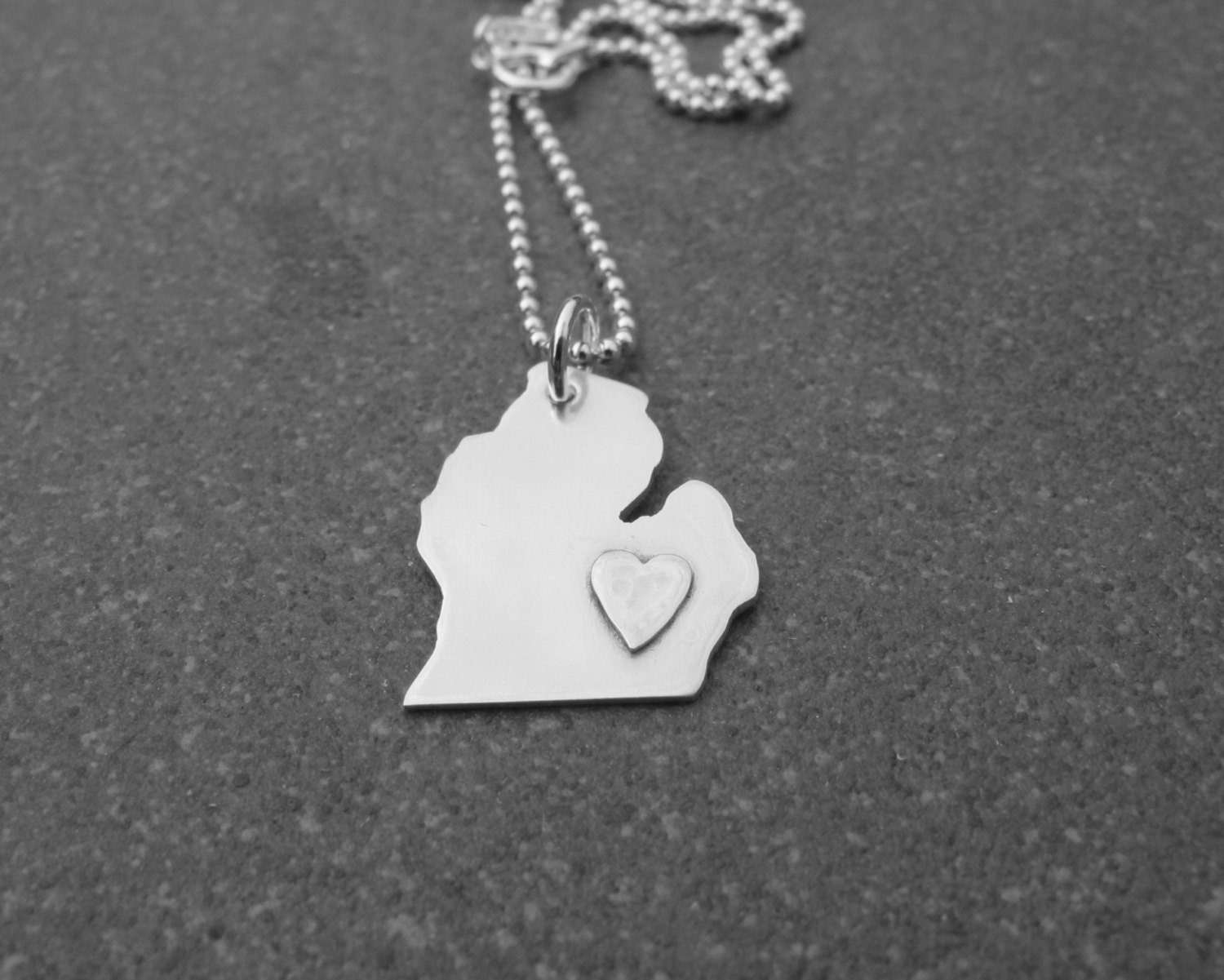 I Heart Michigan Necklace Sterling Silver by Kristen's Custom Creations