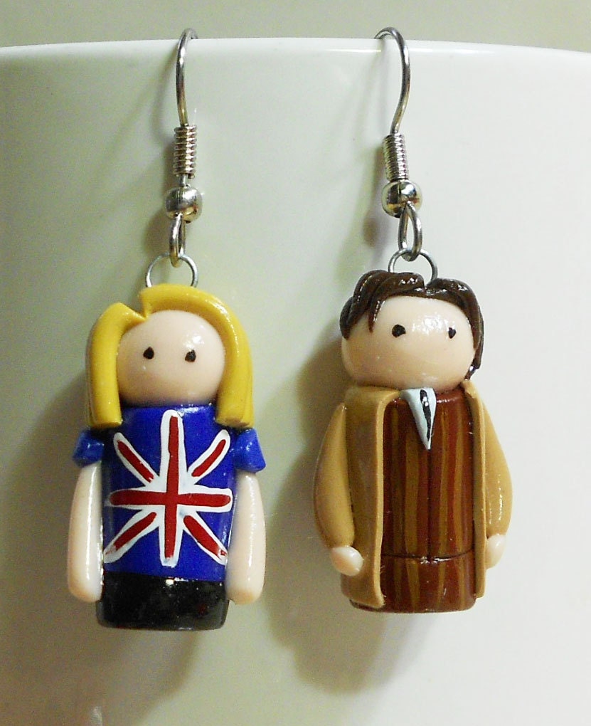 10th Doctor and Rose earrings