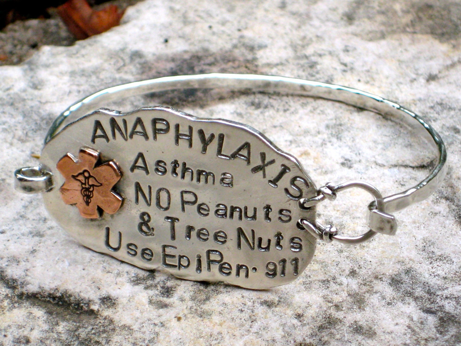 Custom Medical Alert Bracelet Sterling Silver 5 Text Lines