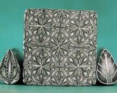 SALE- Set of 3 Black and Metallic Silver Polymer Clay Canes