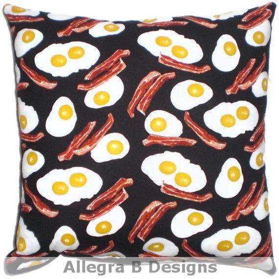 Bacon and Eggs Food Geekery Throw Pillow Home Decor