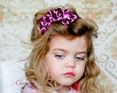 Flower Girl Ruffle Headband, Purple Childrens Headband, Baby Headband, Bridal, Bridesmaid Hair Piece.