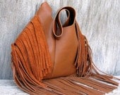 Fringe Wristlet Bag in Russet Leather by Stacy Leigh