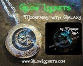 Moon Fairy with Space Galaxy Stars Glow Nebula Constellation