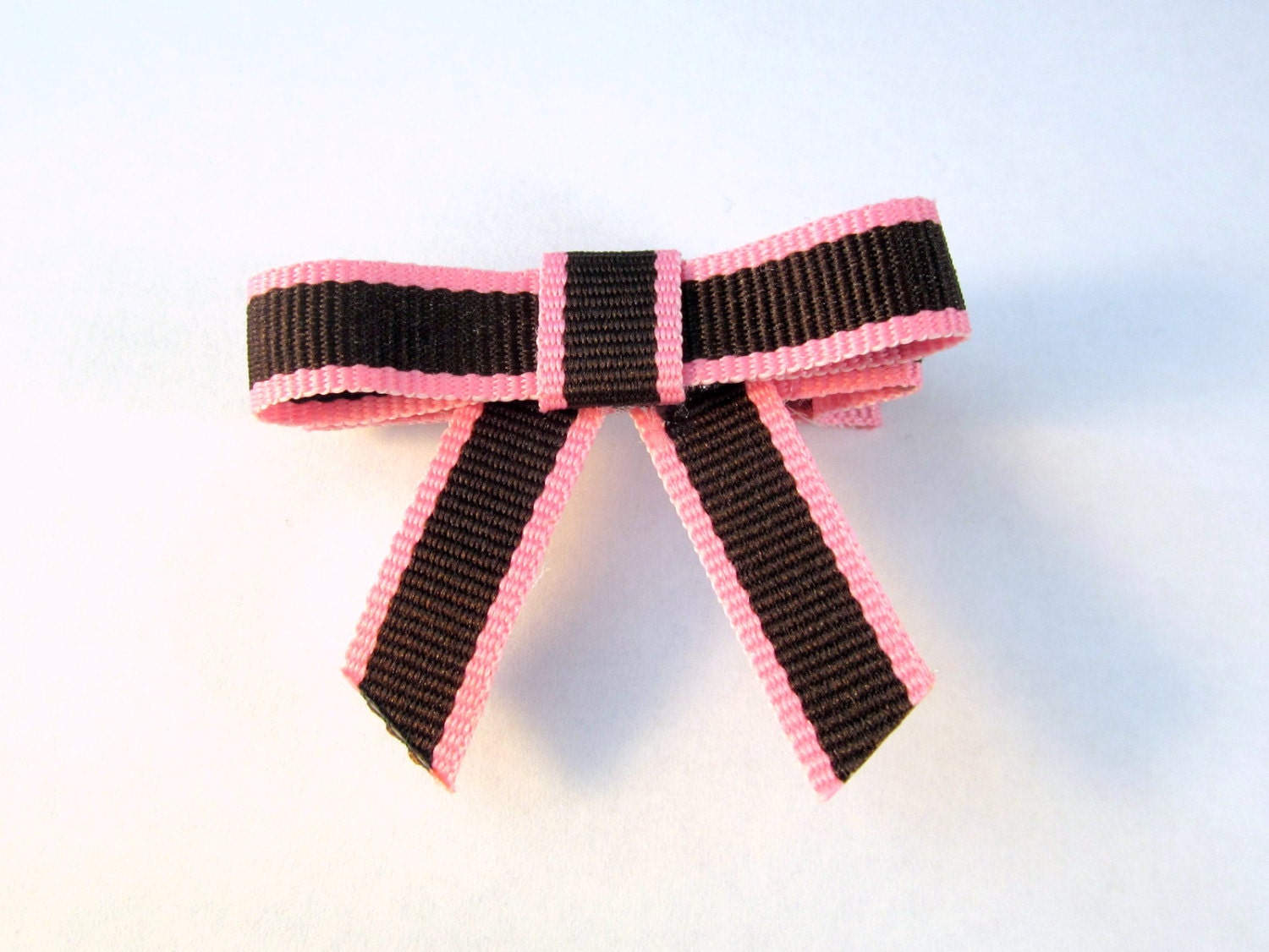 Bun Bow Saddleseat Horse Show Hair Bow Pink and Brown