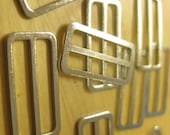24 pcs ( 2 dzs ) 5/8 Silver Plated Metal Thin Slide for Strap Valued 4.80