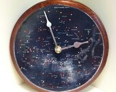 Vintage Constellation Map-Southern Sky, 1963 Handmade Wood Clock by cadencedesigns on etsy