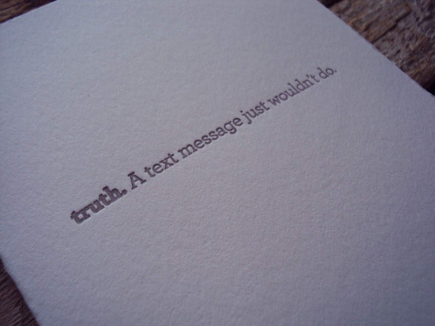 Letterpress TRUTHnote. Te...