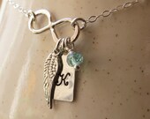 Personalized Infinity Necklace,Mother, Sister Gift Necklace, Graduation Gift, FLY Necklace, Handmade Infinity Necklace, Best Friends Gift