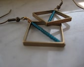 Blue Square Earrings