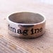 Hand Stamped Ring, Wide Silver Ring, Hand Stamped Jewelry, Personalized custom engraved ring,