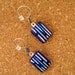 Dichroic Pinstripe Earrings, Fused Glass Earrings, Blue Glass Earrings, Dichroic Jewelry