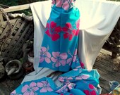 Vintage Hawaiian Fabric Huge Print Hibiscus 5 yards by 45 Off the Bolt Goodness
