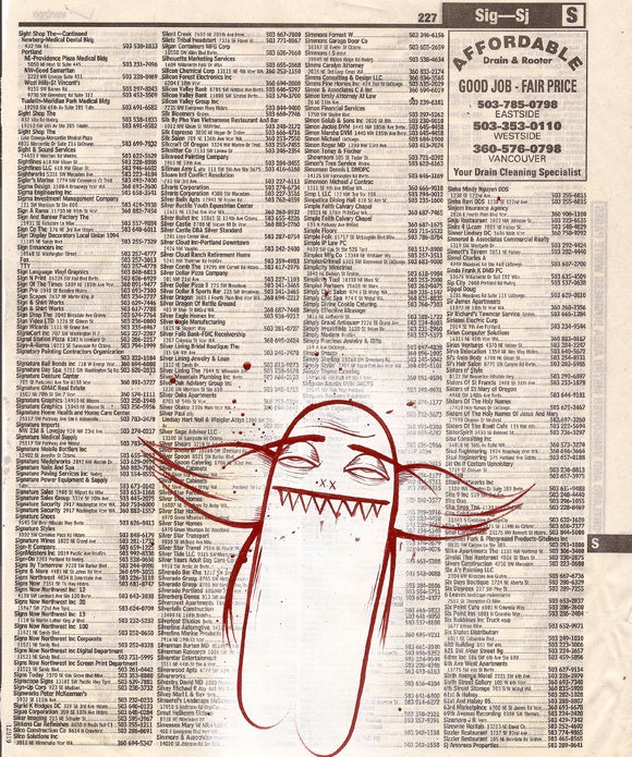 Acrylic character on news print 8 X 10 original pop lowbrow graffiti modern comic street art by Charlie Alan Kraft