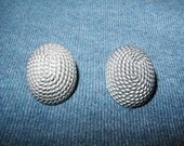 925 Sterling Silver Oval Basket Weave Shape Clip-On Earrings TB-107 20.6 grams