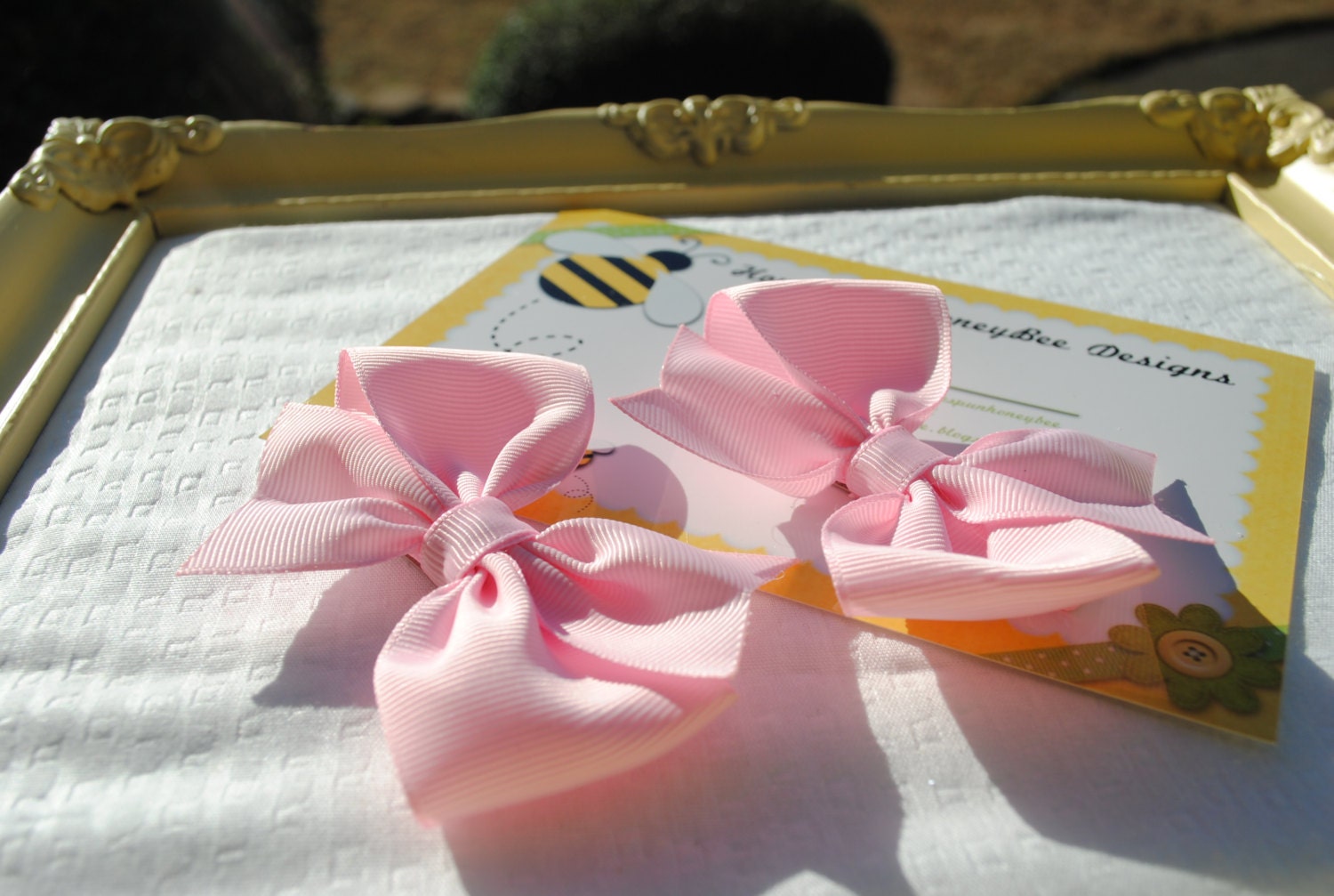 Pearl Pink Set of Two... Loopy Hairbow Pair...Set of Hair Clips...Flat Loop Hair Bows...Pigtail Bows