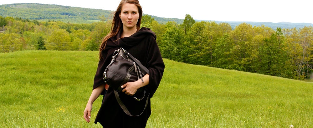 PETITE HOBO PACK  'three in one' - leather backpack - with two outside zippered pockets - choose your colors and finishes
