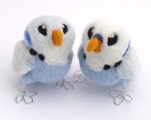 Budgie Needlefelted Bird Blue and White Pet Budgerigar 1 Supplied