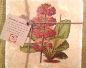 Marble trivet - Vintage flower