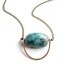 Turquoise Stone Hammered Semicircle Necklace