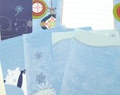 Snow Blues - Printed Cardstock - Set of 8 - 6x6 Inches - ONLY ONE