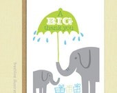 Baby Shower Thank You Card - Elephant