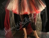 Adult tutu skirt Trash poofy red black gold costume Halloween bridal wedding vampire prom - Small - READY TO SHIP - Sisters of the Moon