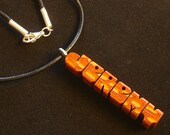 Wood Name Pendant with Cord - Leopardwood