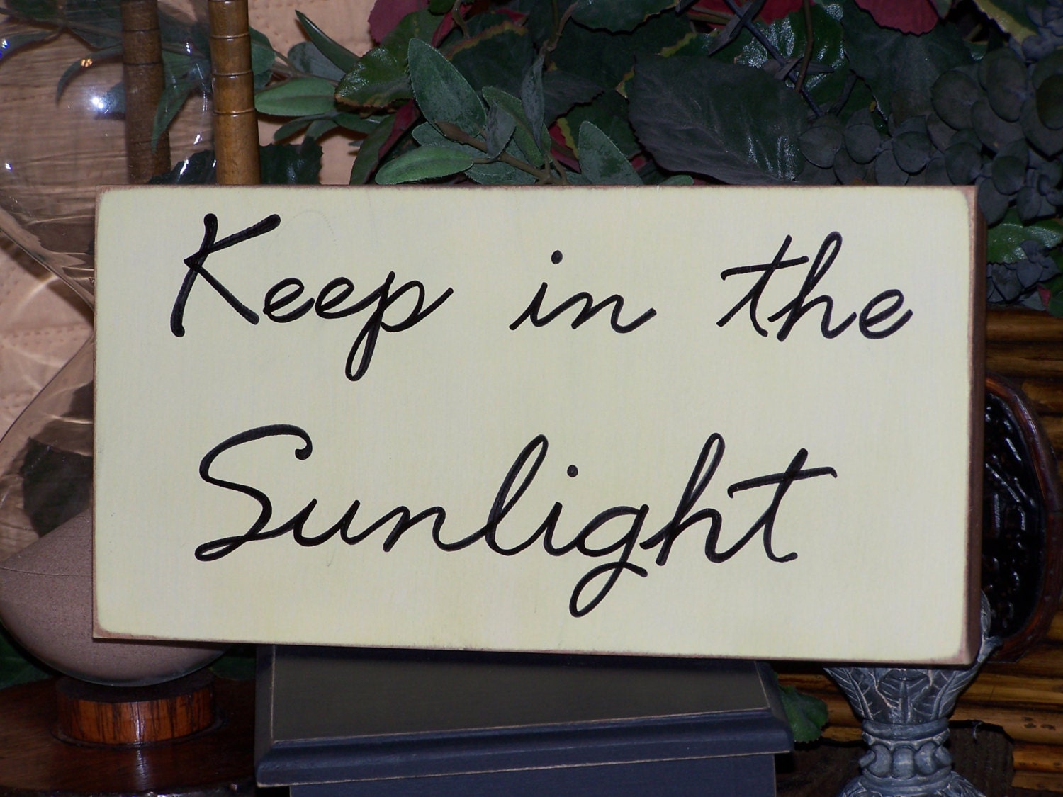 Home Decor Wood Sign, Modern, Minimalist, Rustic, Inspirational Signage, Keep in the Sunlight Quote, Country Cottage Chic, Ready to Ship