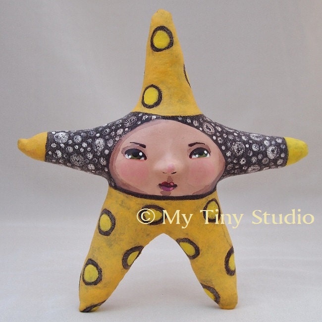 Lucky Star Dark Yellow and Neon Yellow with Green eyes